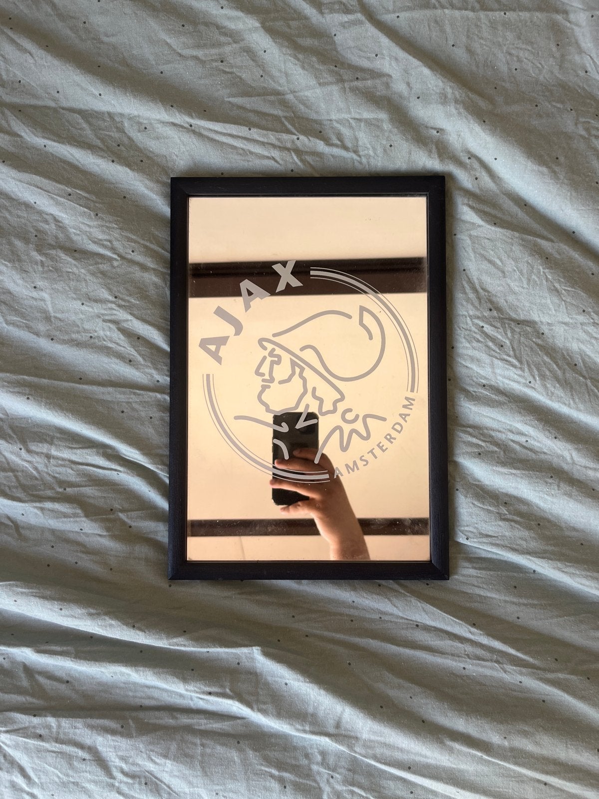 Ajax spiegel met logo - Perfect voor de fan!, Minder dan 50 cm, Ophalen of Verzenden, Zo goed als nieuw, Minder dan 100 cm