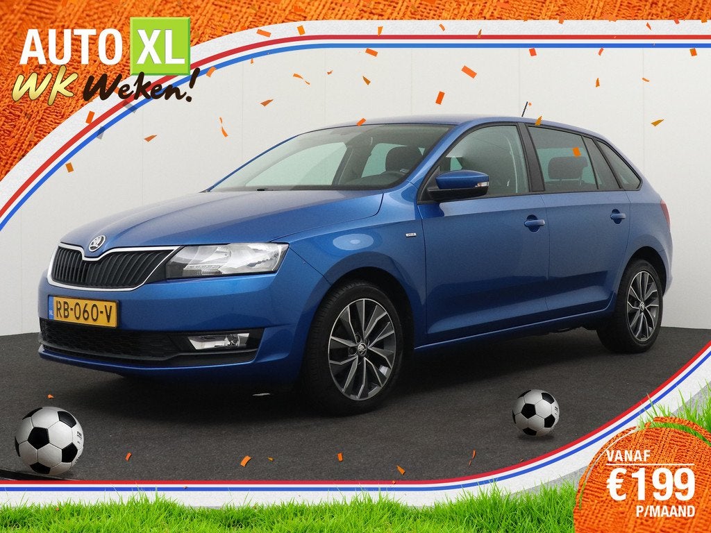 Skoda Rapid Spaceback 1.0 TSI 96 PK Aut. Business Climate St, Stof, Gebruikt, Blauw, 49 €/maand