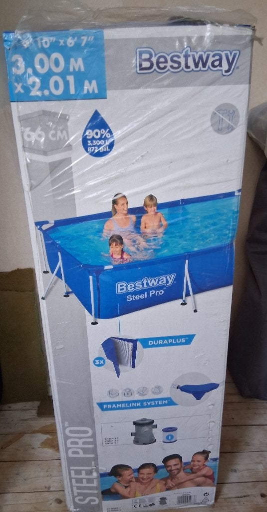 Bestway Steel Pro Opzetzwembad 3.00 x 2.01 x 0.66 M, Ophalen, Zo goed als nieuw, Opzetzwembad, 200 tot 400 cm