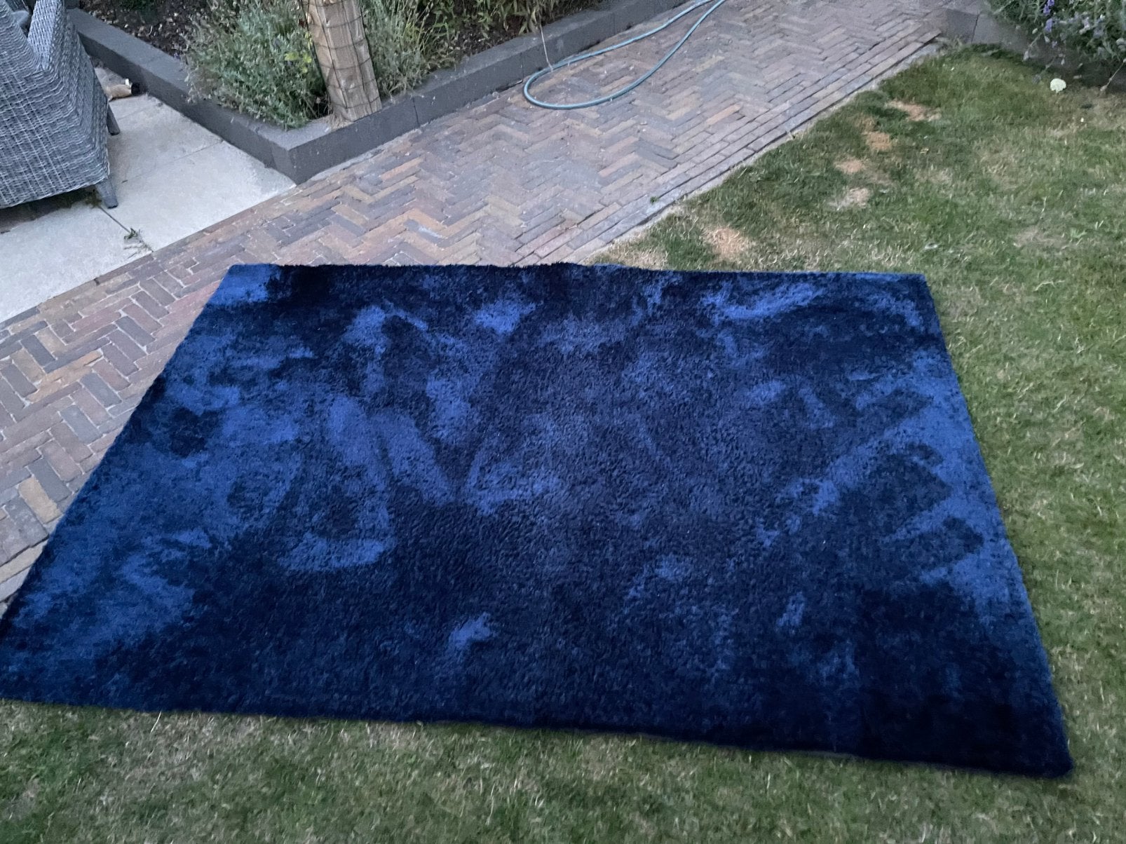 Vloerkleden, Huis en Inrichting, Ophalen, Hoogpolig, Blauw, Zo goed als nieuw