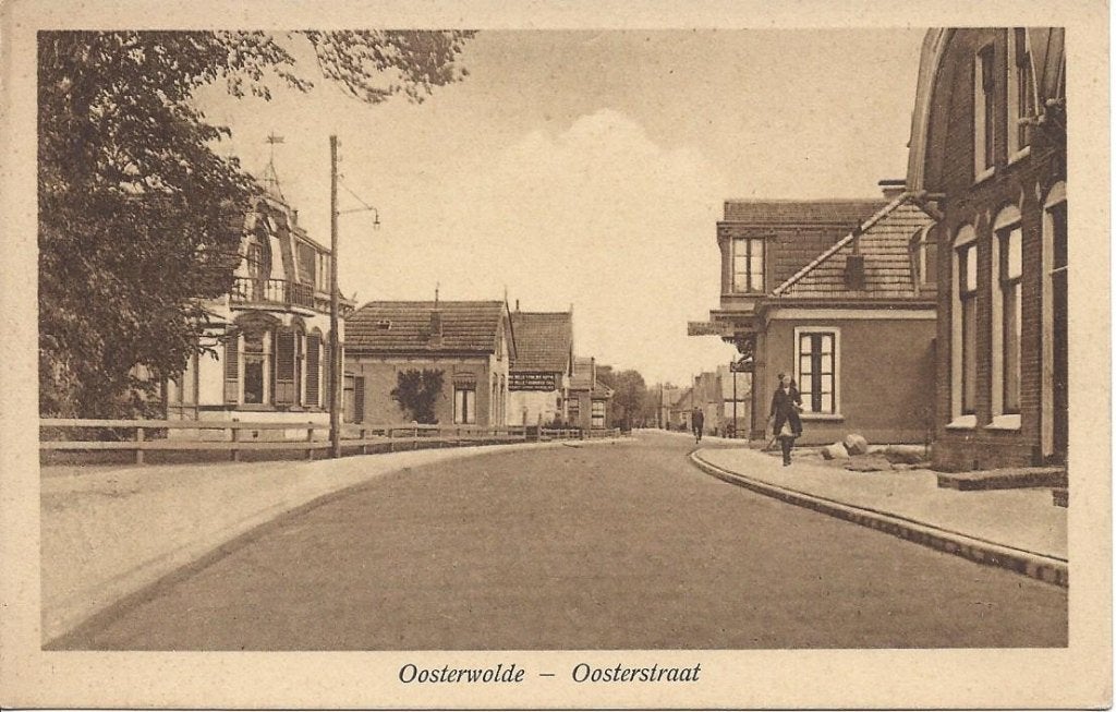Oosterwolde (Frl.) Oosterstraat met Volk, Verzamelen, Ansichtkaarten | Nederland, Ophalen of Verzenden, Voor 1920, Ongelopen, Friesland