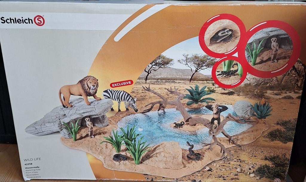 Schleich Wild Life Sets: 42258 Waterval 42257 & Rivier 42255, Ophalen, Zo goed als nieuw
