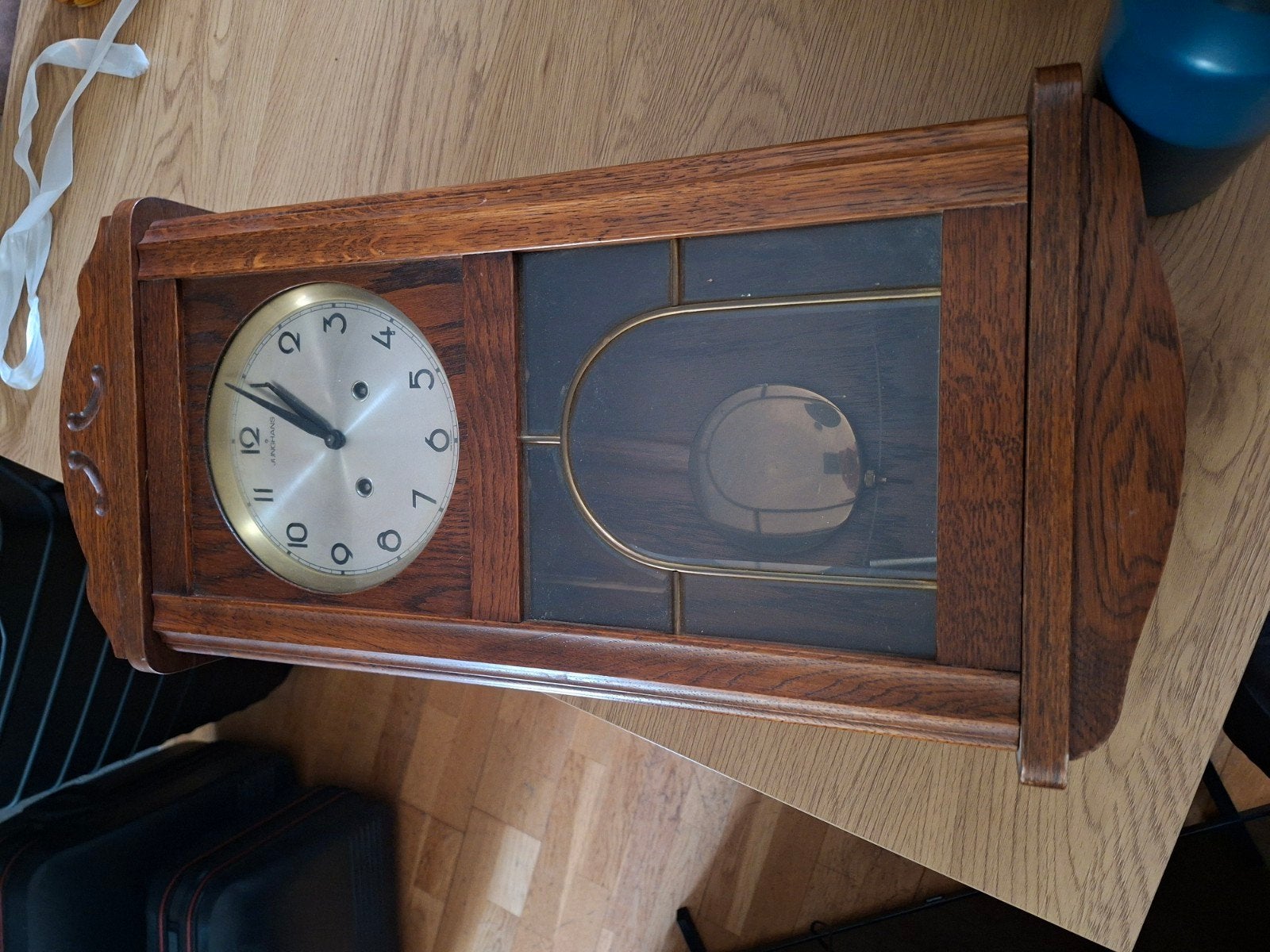 Vintage wandklok met slinger - werkt niet, Antiek en Kunst, Ophalen