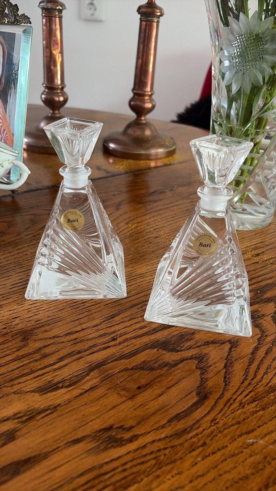 Set van 2 Bari kristallen parfumflesjes, Antiek en Kunst, Ophalen of Verzenden