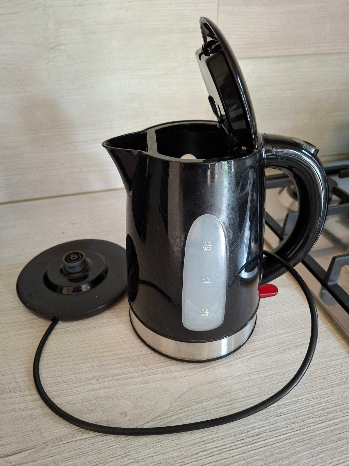 Hema waterkoker - Zwart, zo goed als nieuw, Witgoed en Apparatuur, Waterkokers, 1 tot 2 liter, Ophalen of Verzenden, Gebruikt