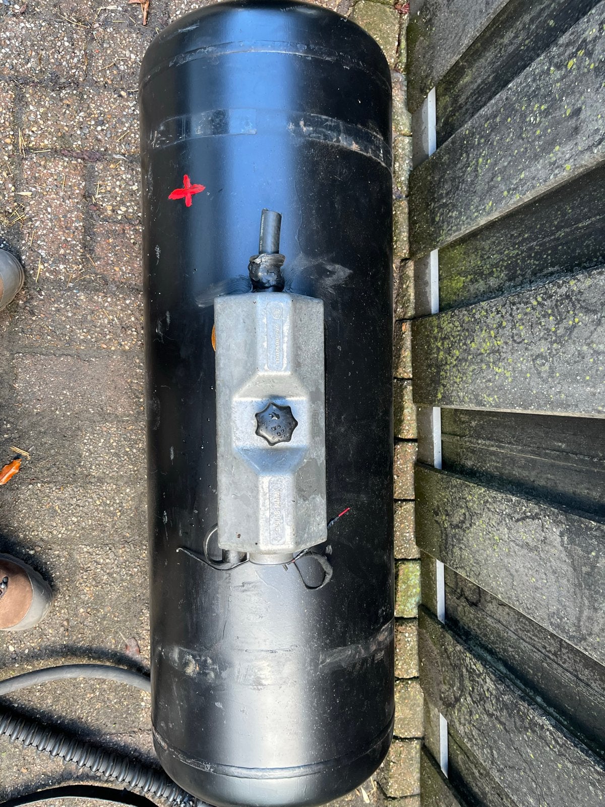 LPG tank 100 liter met vulslang, vulnippel en banden, Ophalen, Gebruikt, Universele onderdelen