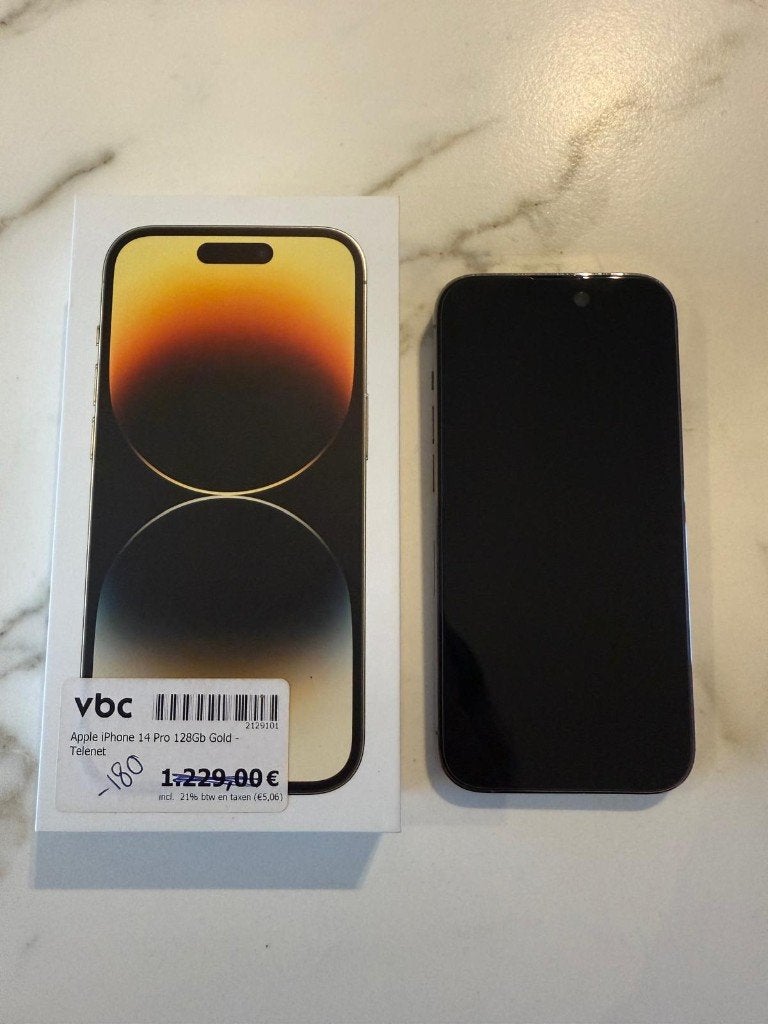 Apple iPhone 14 Pro 128GB gold, Ophalen of Verzenden, Zo goed als nieuw, Goud, 128 GB
