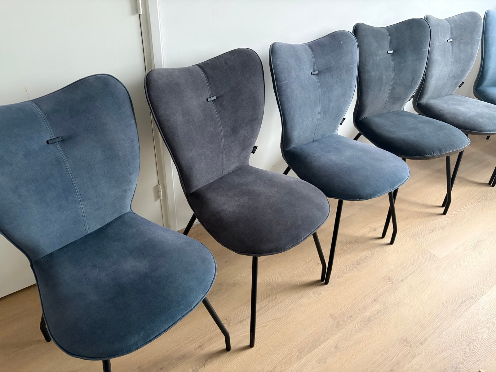 Henders en Hazel eetkamerstoelen - set van 6 - velours, Ophalen, Gebruikt, Overige kleuren, Stof