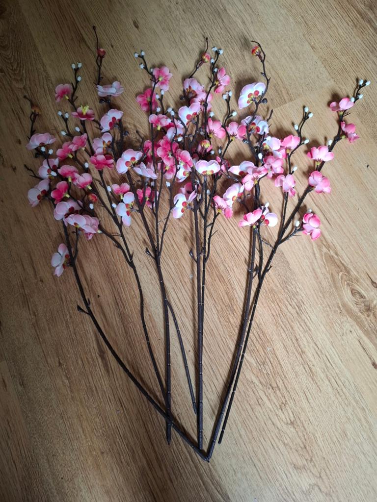 Kunst pruimenbloesems - Roze bloesemtakken, Binnen, Roze, Nieuw, Textiel