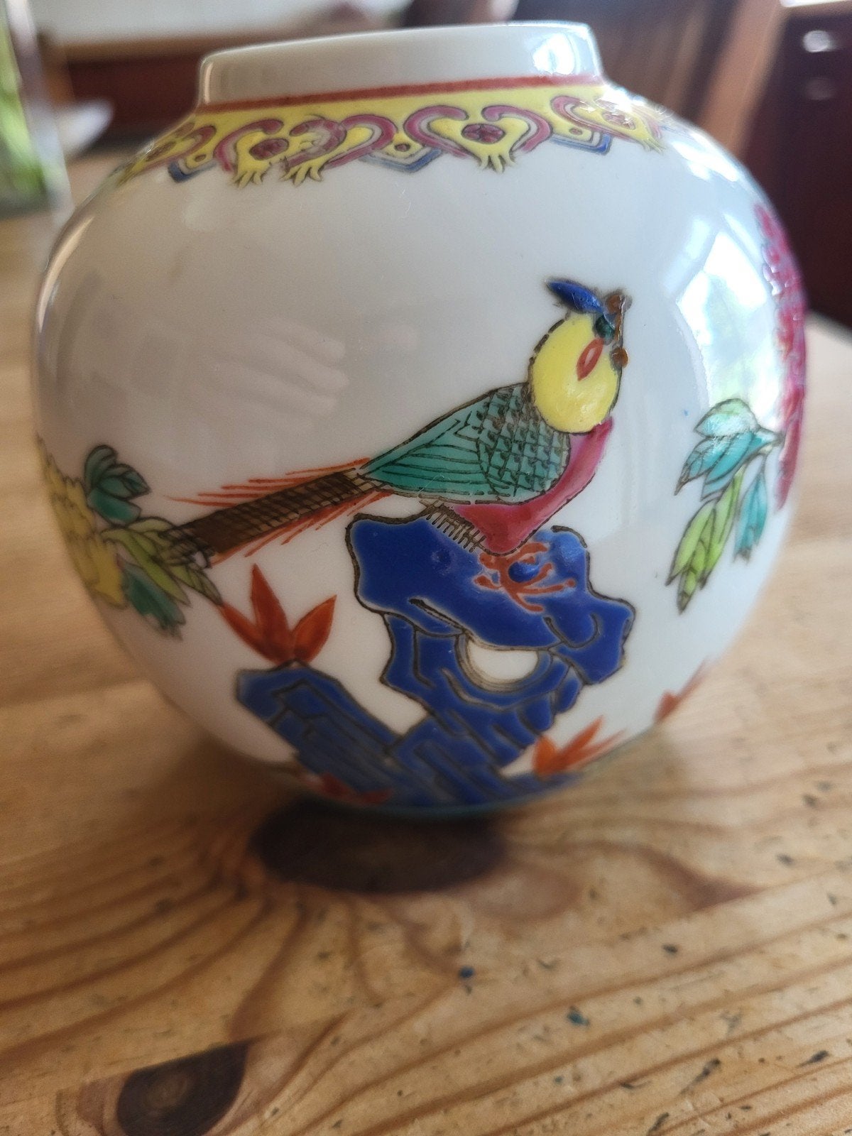 Chinese porseleinen gemberpot met vogeldecor, Ophalen of Verzenden