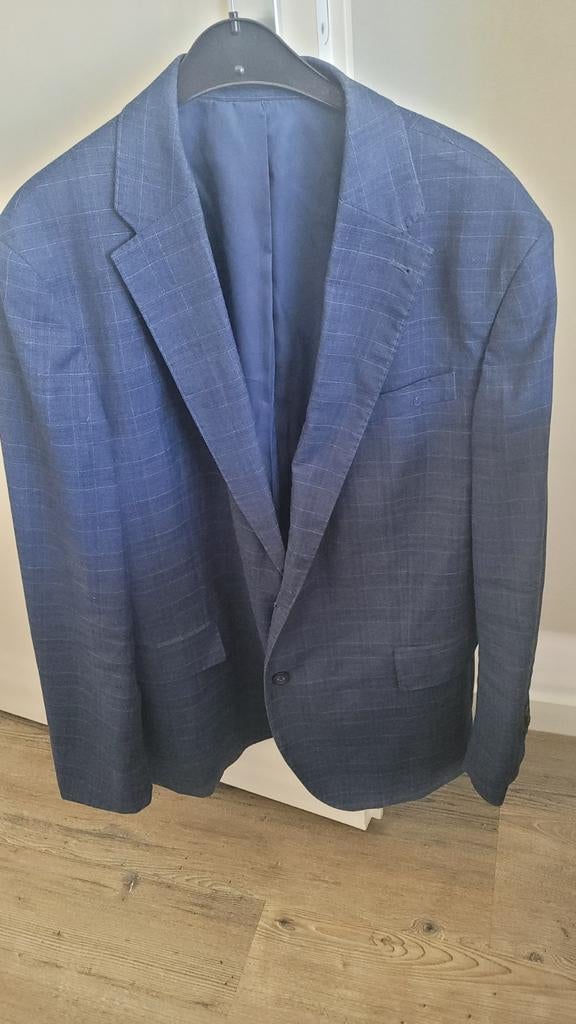 Mooi blauw geruit herencolbert - Maat 54, Maat 52/54 (L), Blauw, Gedragen, C&A