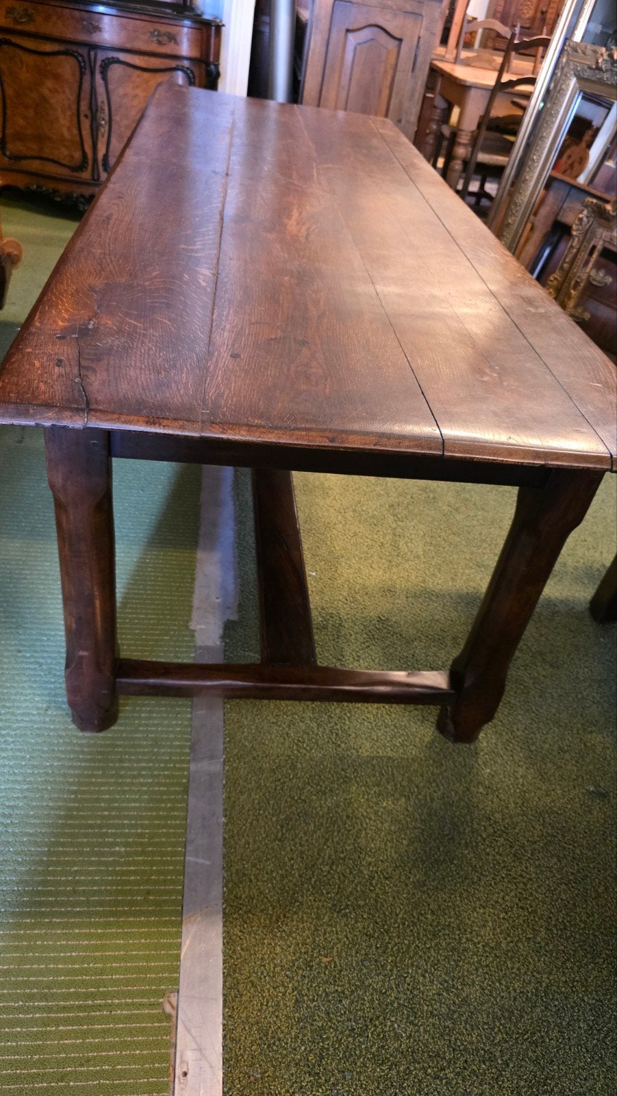 Antieke eikenhouten Franse boeren eettafel 240 cm, Ophalen