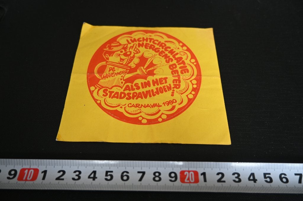 sticker EHV Carnaval 1980 DE HOVENIERS Stadspaviljoen, Ophalen of Verzenden, Zo goed als nieuw