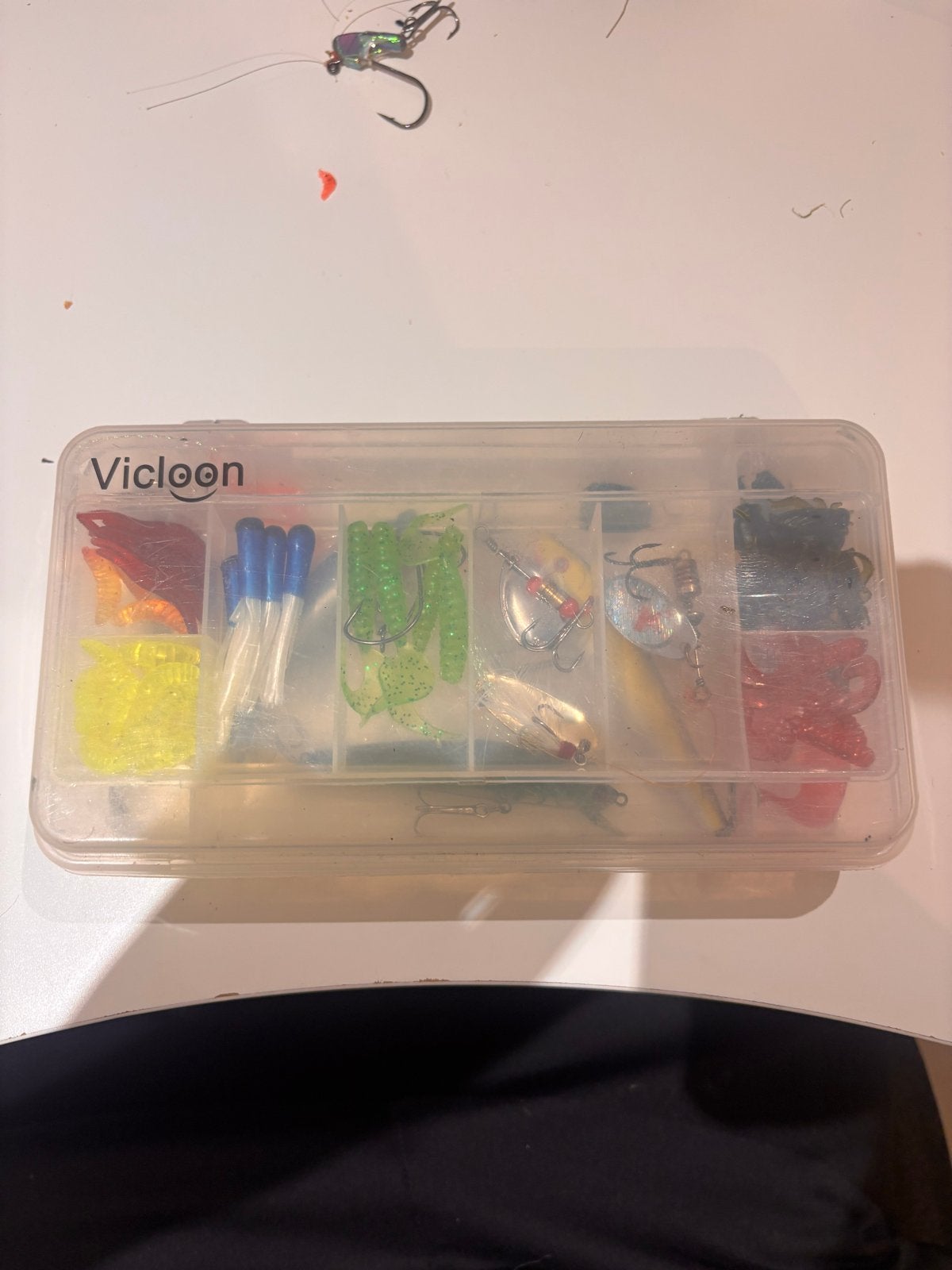 Visgerei set: Kunstaas, spinners en softbaits in opbergdoos, Watersport en Boten, Ophalen of Verzenden, Gebruikt, Kunstaas