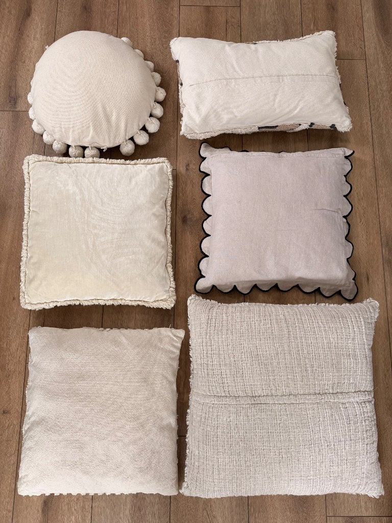 Kussens, Huis en Inrichting, Ophalen, Gebruikt, Beige, Vierkant