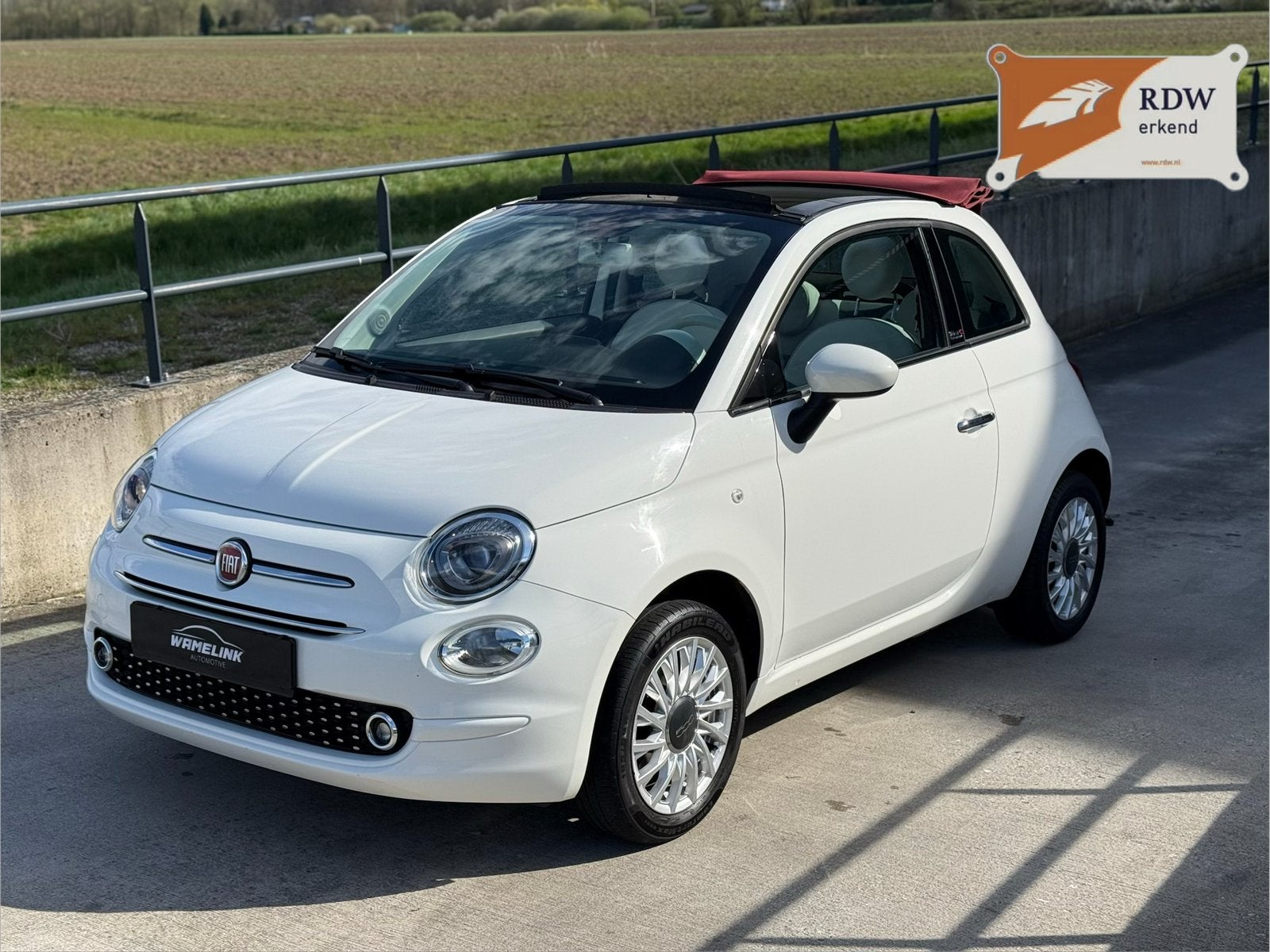 Fiat 500C Cabrio 1.2 69pk 2019 Wit, Voorwielaandrijving, Stof, 4 cilinders, 4 stoelen