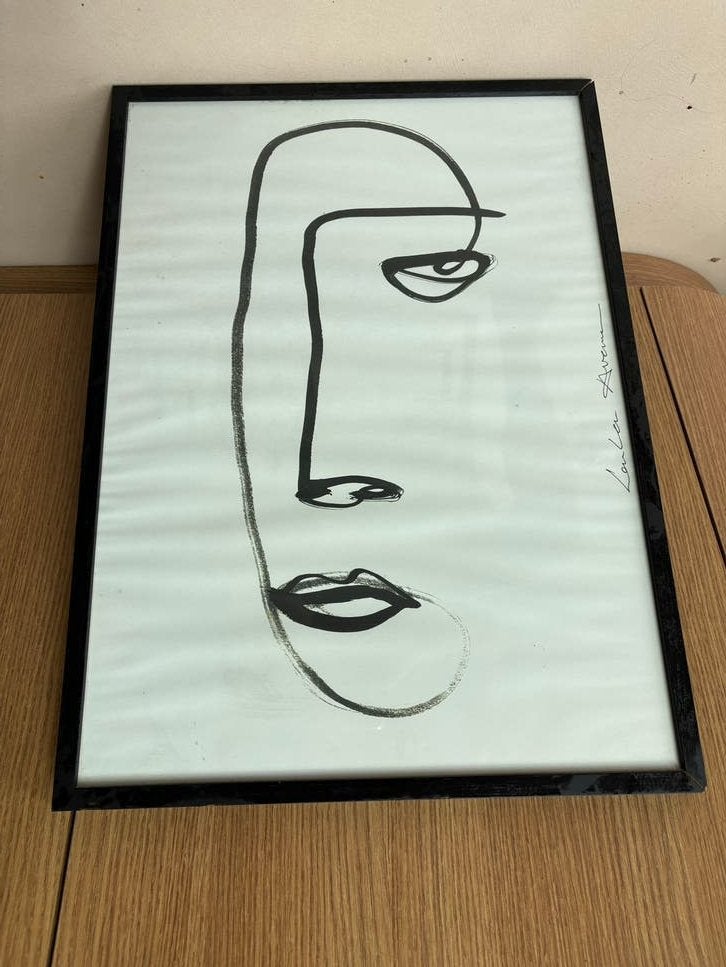Nielsen Quadrum fotolijst 50x70 cm zwart met kunst, Ophalen of Verzenden, Gebruikt, Hout