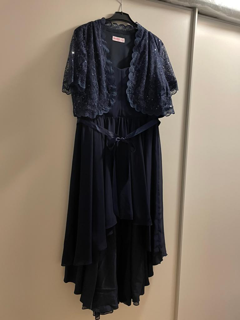 Swing galajurk met bolero maat 46 marineblauw, Galajurk, Blauw, Maat 46/48 (XL) of groter, Ophalen of Verzenden