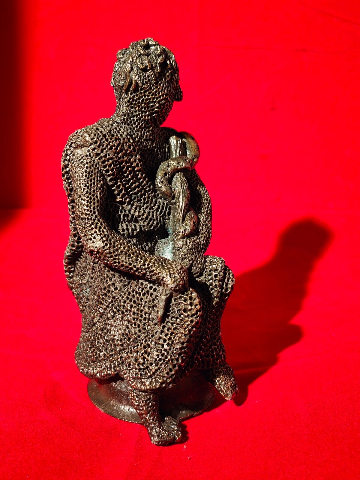 Bronzen beeld van Asklepios van Carolein Smit, Ophalen of Verzenden, 20 - 50 cm, Beeld, Bruin