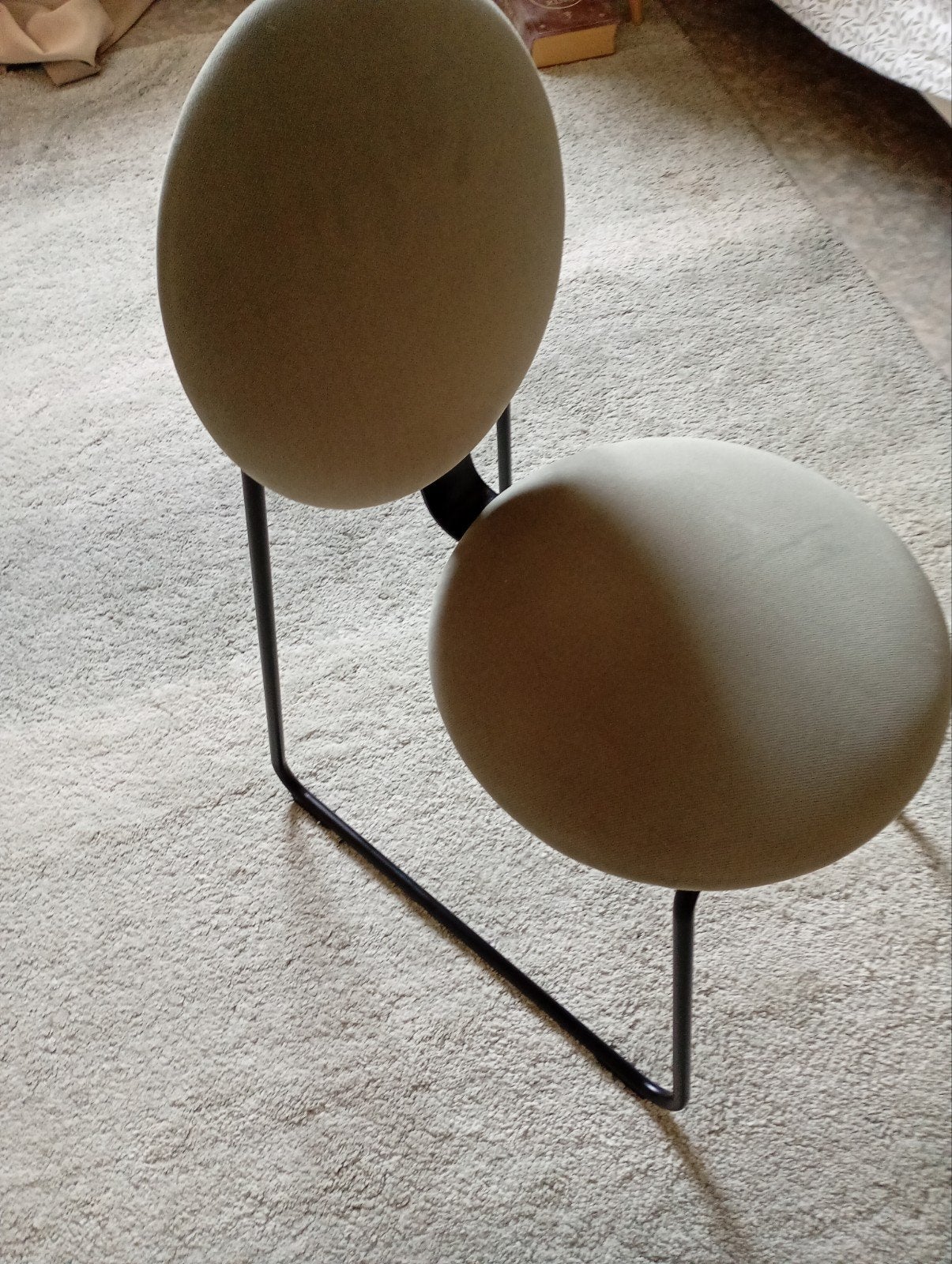 Moderne stoel met rugleuning - Groen/Grijs, Huis en Inrichting, Stoelen, Zo goed als nieuw, Eén, Metaal, Stof, Overige kleuren