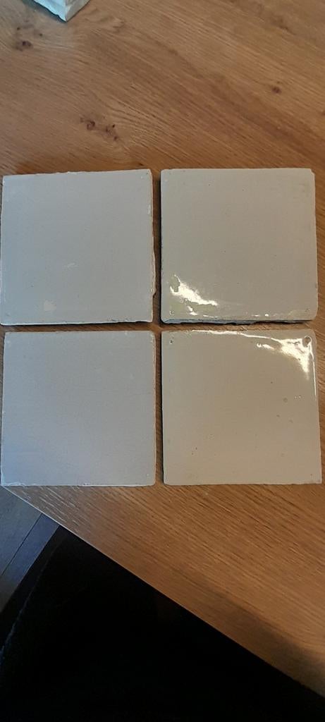 4 antieke blanco tegels 19e eeuw., Ophalen of Verzenden