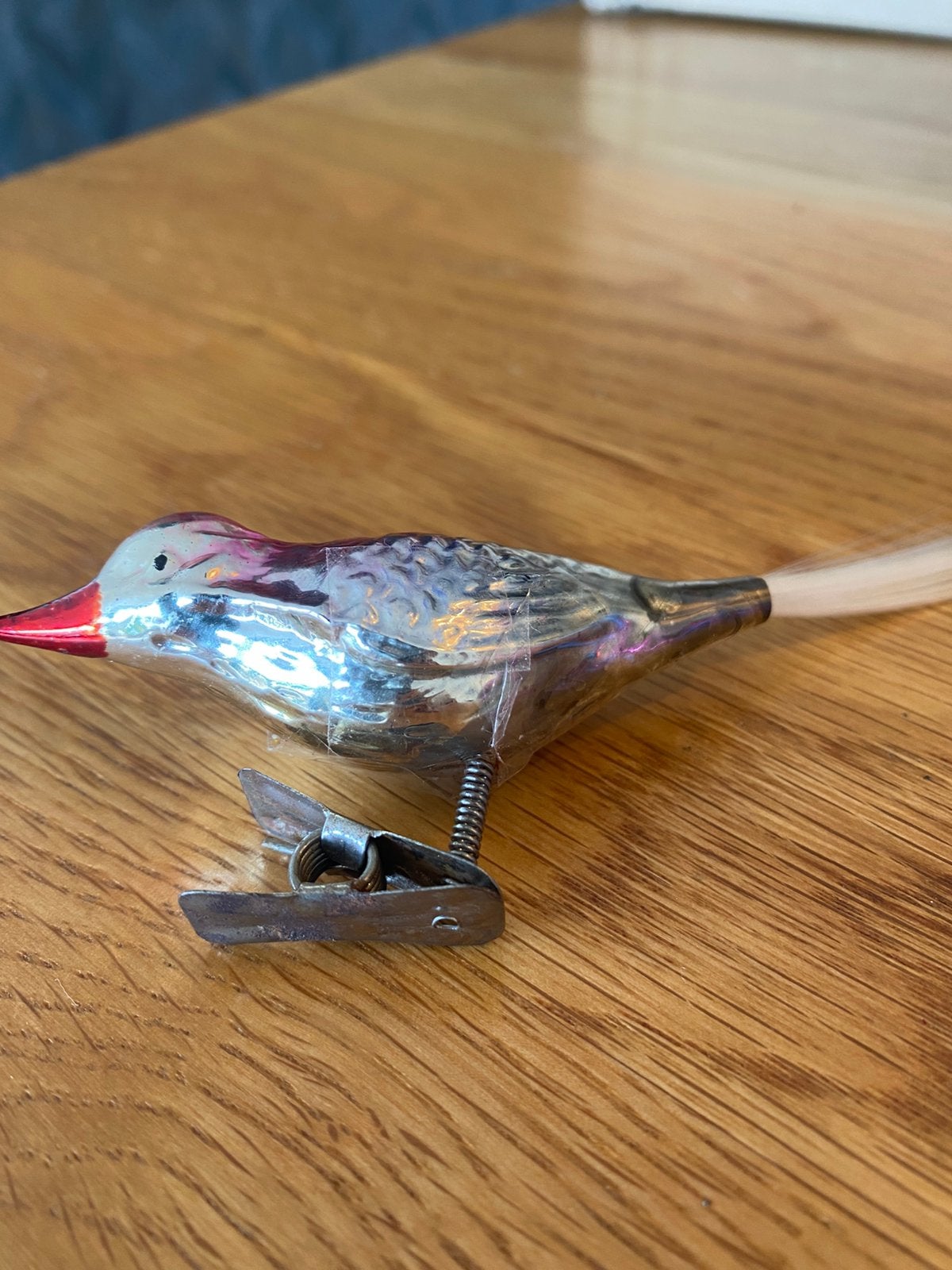 Vintage vogeltje, Diversen, Kerst, Ophalen of Verzenden, Gebruikt