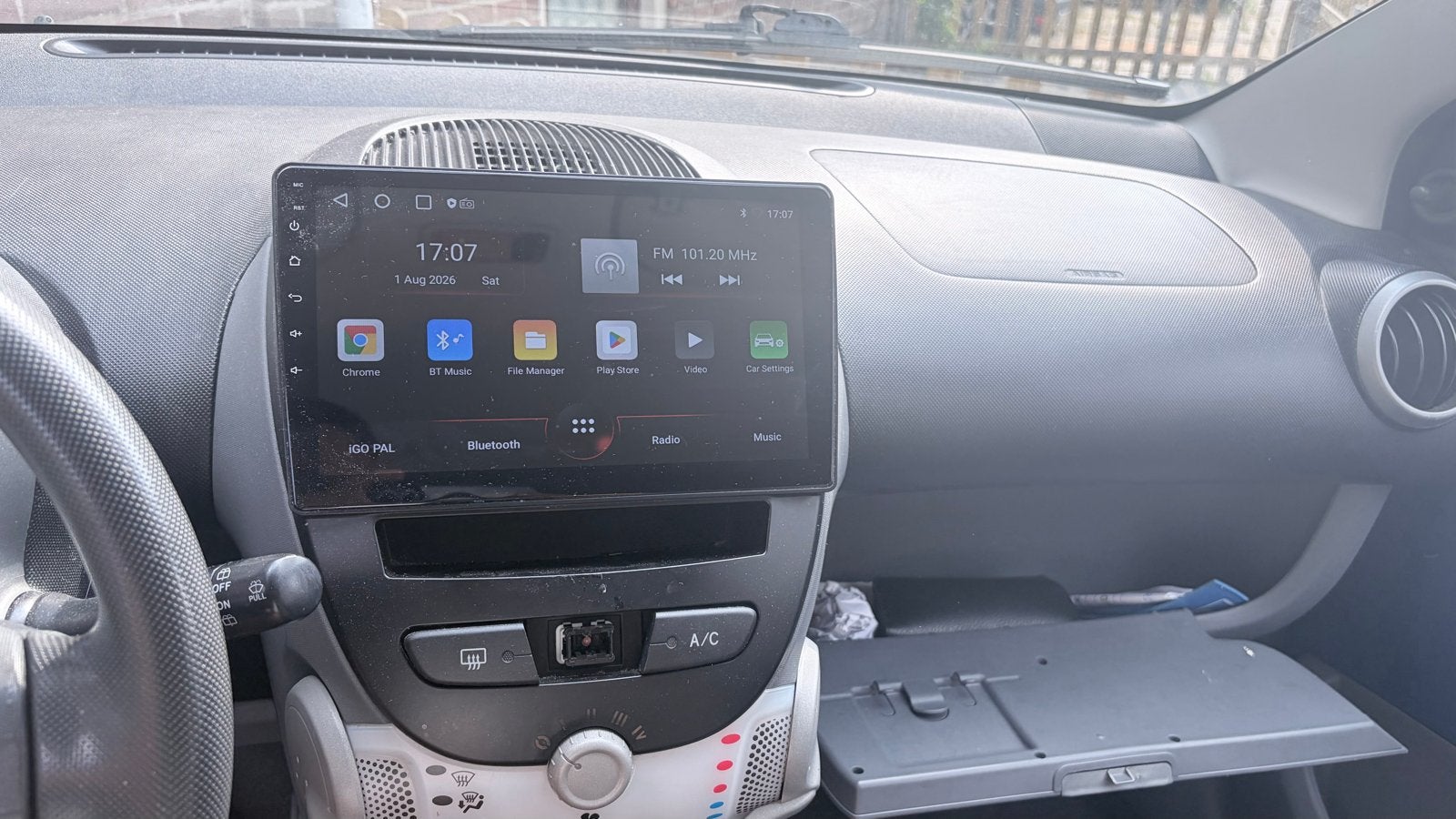 Android Autoradio voor Peugeot 107/Citroën C1/Toyota Aygo, Auto diversen, Autoradio's, Ophalen, Zo goed als nieuw