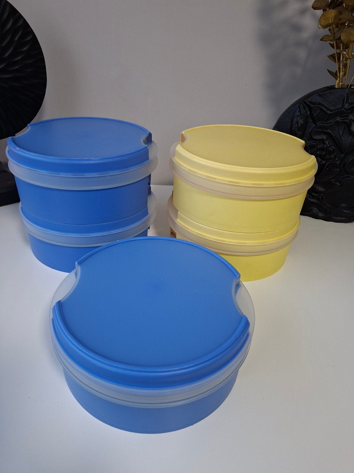 Tupperware bewaarbakjes - koektrommel, Ophalen of Verzenden, Zo goed als nieuw, Blauw, Bak of Kom