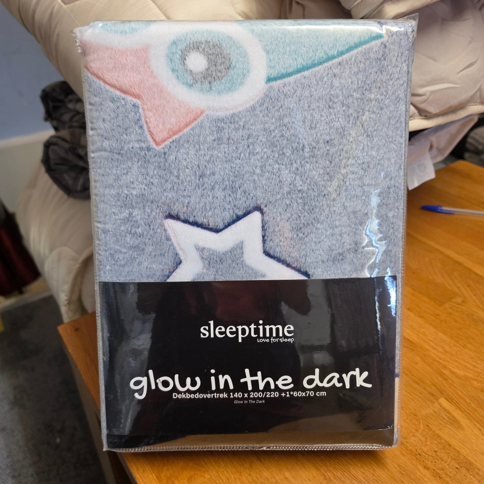 Sleeptime Glow in the Dark Night Owl Dekbedovertrek Blauw, Eenpersoons, Blauw, Dekbedovertrek, Onbekend