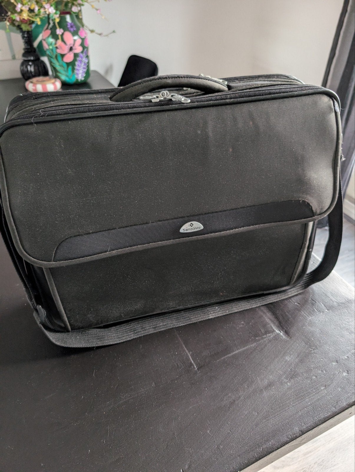 Samsonite laptoptas/aktetas - Zwart, gebruikt, Ophalen of Verzenden, Zo goed als nieuw, Zwart
