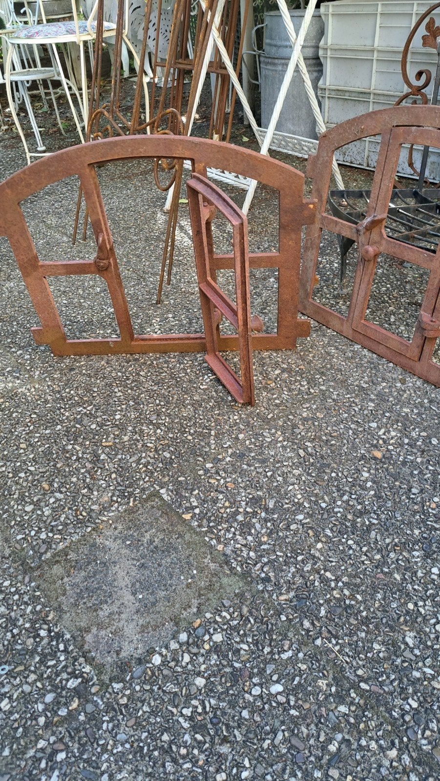 Oude ijzeren ramen - decoratief of voor project, Ophalen, Gevelraam of Ruit, Gebruikt, 80 tot 120 cm