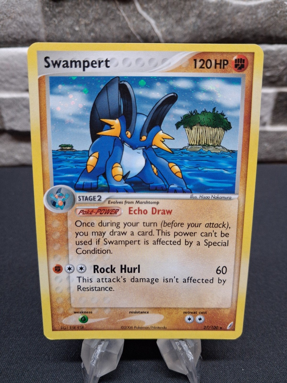 Swampert 27/100 EX Crystal Guardians Pokémon Kaart, Ophalen of Verzenden, Zo goed als nieuw, Losse kaart