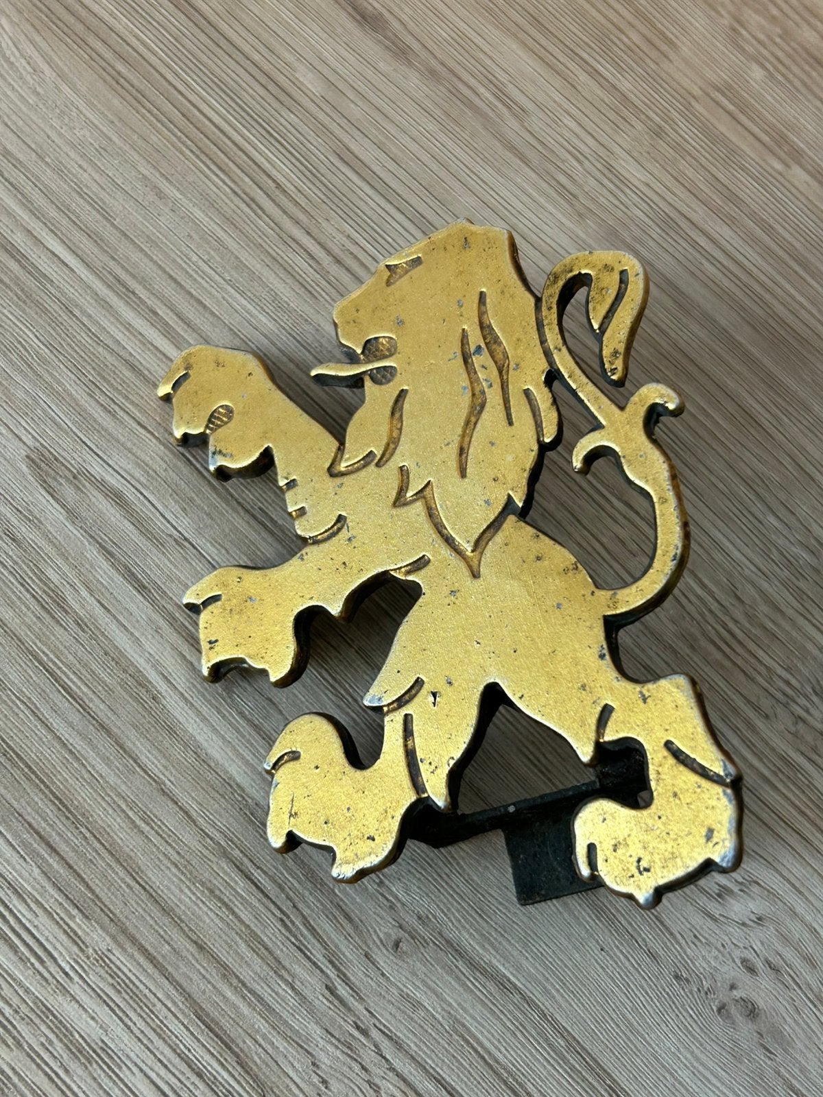 Vintage Peugeot leeuw auto embleem, Ophalen of Verzenden, Gebruikt, Auto's