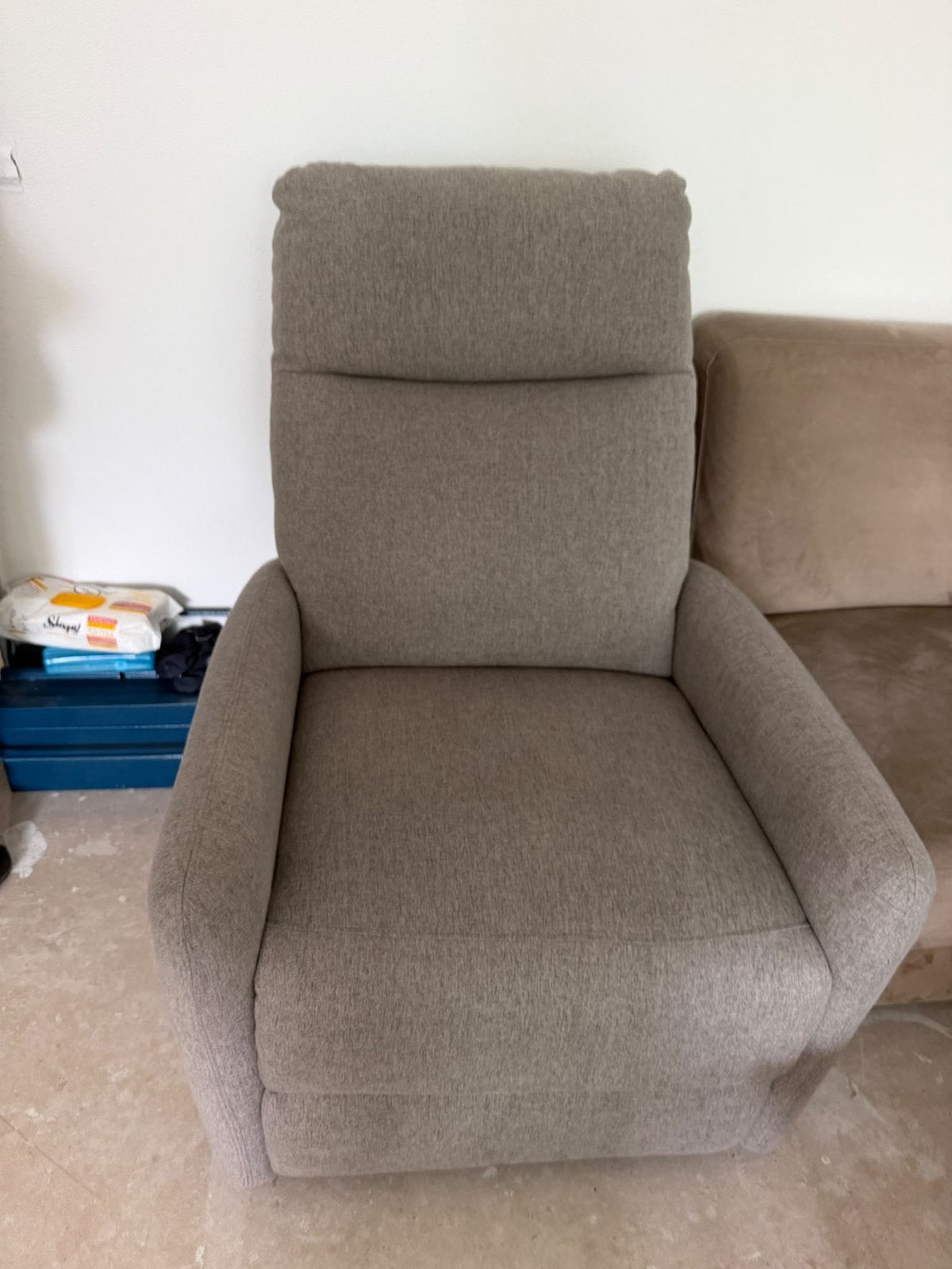 Relax stoel grijs, Ophalen, Zo goed als nieuw, Minder dan 75 cm, 50 tot 75 cm