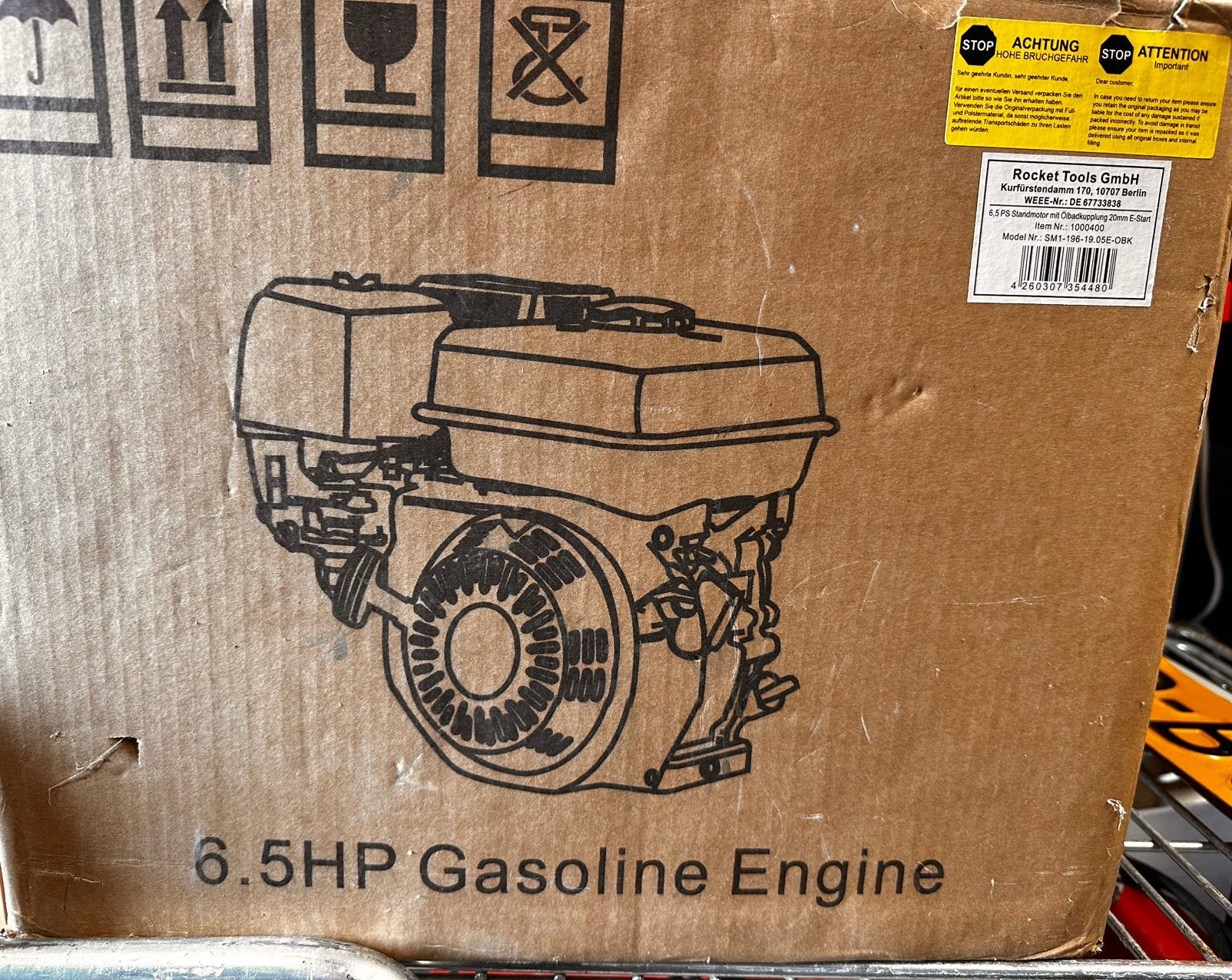 6.5 PK Benzinemotor – krachtige 6.5 PK benzinemotor, Ophalen, Nieuw, Benzinemotor, 1800 rpm of meer