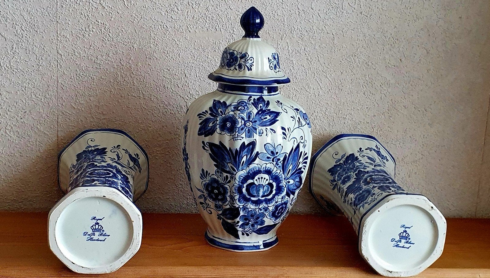 Delfts Blauw Vaas en Pot Set - Royal Delft, Ophalen