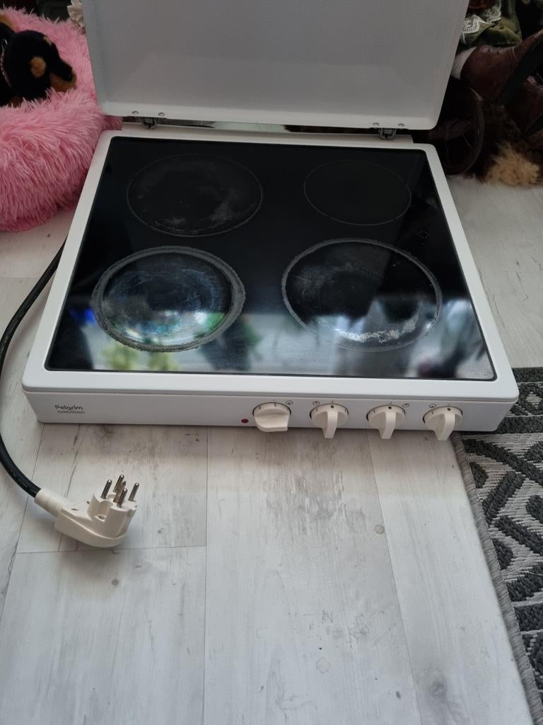 Pelgrim Elektrische Kookplaat 4 Kookzones - Wit, Witgoed en Apparatuur, Kookplaten, Gebruikt, Vrijstaand, Elektrisch, 4 kookzones