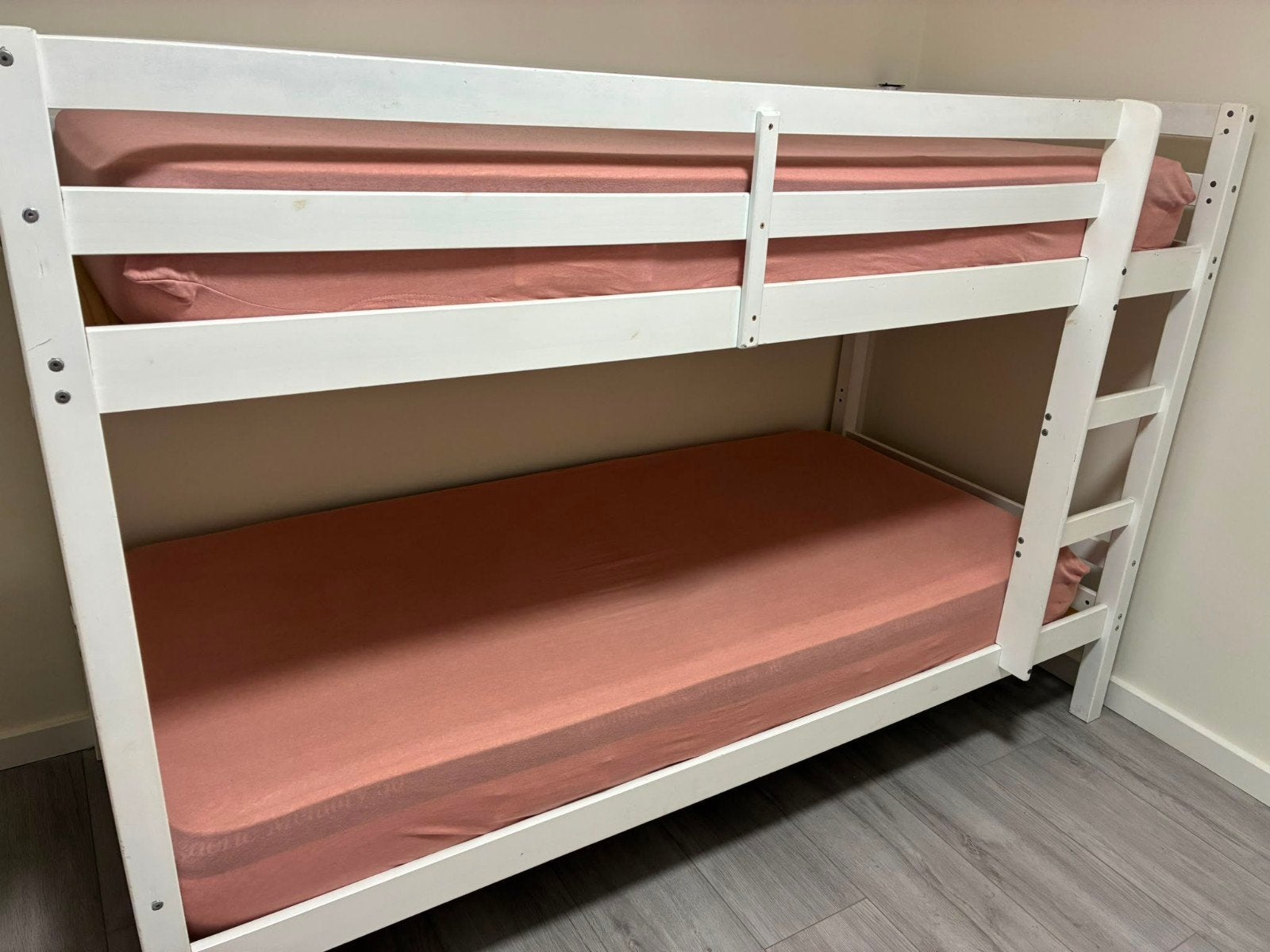 Wit stapelbed, Ophalen, Gebruikt, 90 cm, Tweepersoons