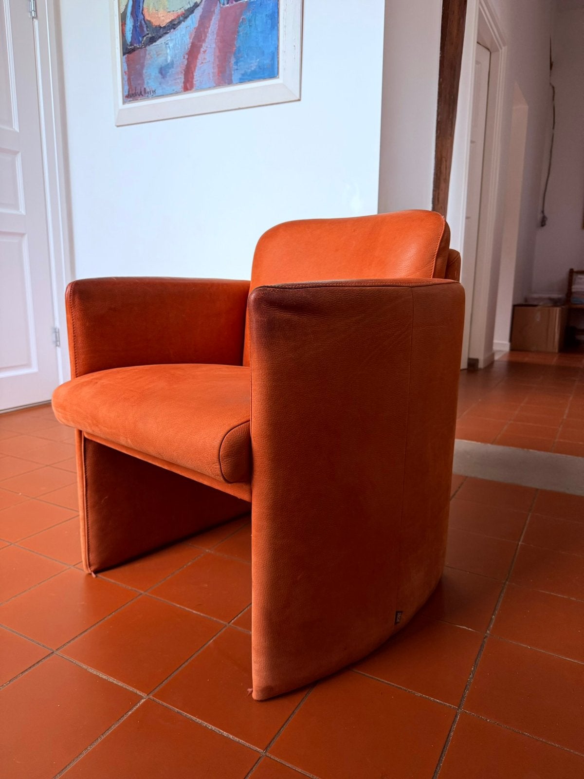 Jori leren designstoel - Per set te verkopen - 4 stuks, Huis en Inrichting, Fauteuils, Gebruikt, Minder dan 75 cm, Leer, Ophalen of Verzenden