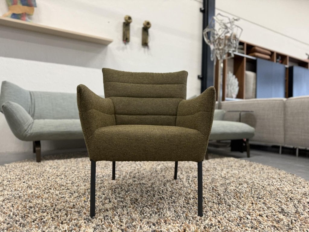 Nieuw Label Vandenberg Cocoon fauteuil groen stof Stoel, Huis en Inrichting, Fauteuils, Minder dan 75 cm, Nieuw, Ophalen of Verzenden