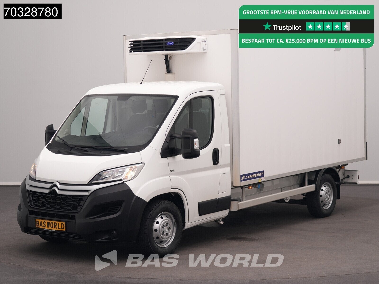 Citroën Jumper 140pk Lamberet Koelwagen Carrier Xarios 350, Auto's, Bestelauto's, Stof, Gebruikt, Euro 6, 4 cilinders