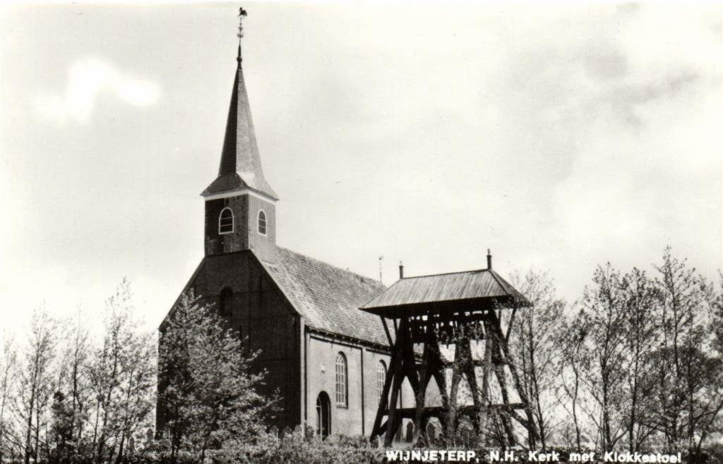 Wijnjeterp, N.H. Kerk met Klokkestoel - ongelopen, Ophalen of Verzenden, 1960 tot 1980, Ongelopen, Noord-Brabant
