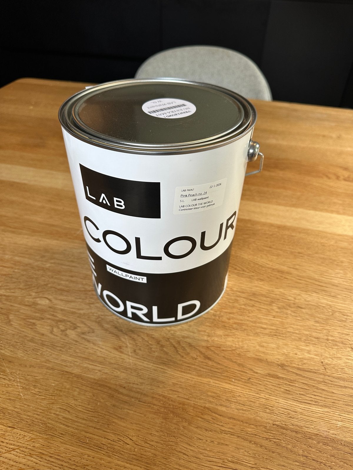 LAB Wallpaint Pink Peach no. 24 - 5L Extra Mat, Ophalen, 5 tot 10 liter, Nieuw, Verf