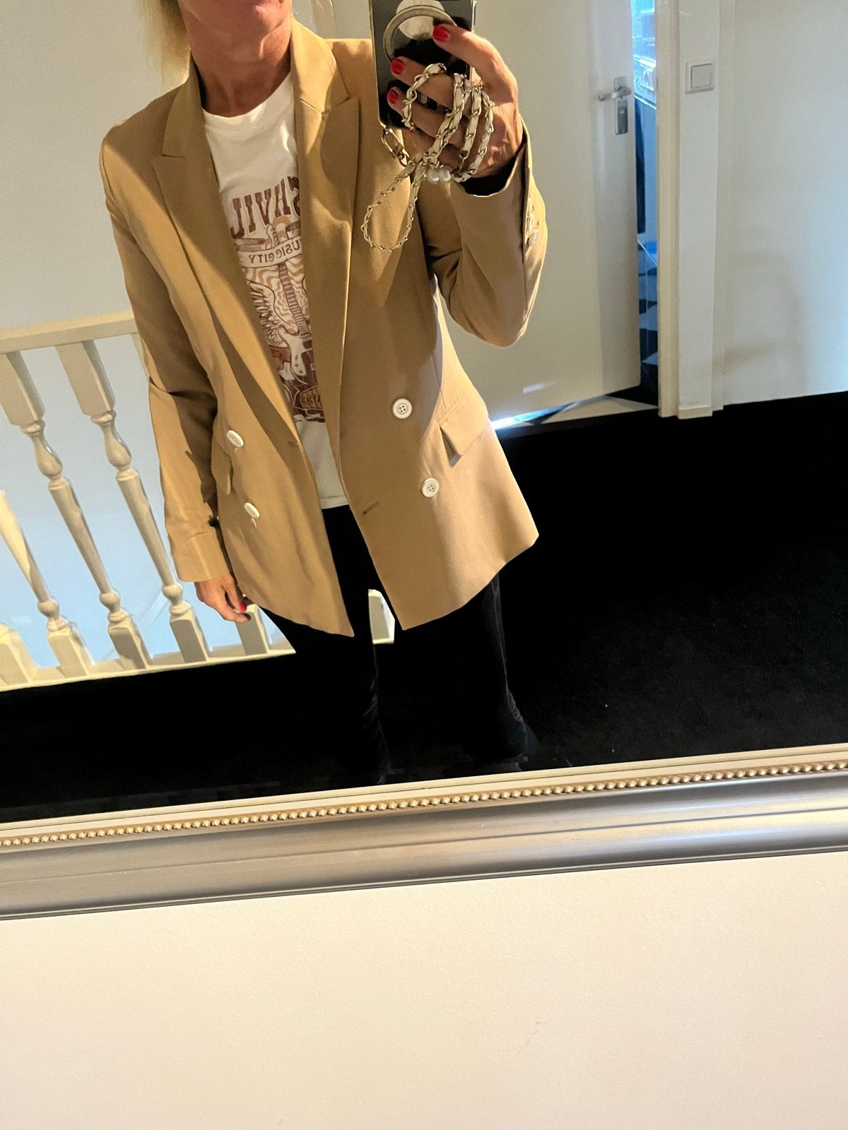 Bershka Blazer Beige Maat S, Kleding | Dames, Beige, Ophalen of Verzenden, Zo goed als nieuw, Jasje