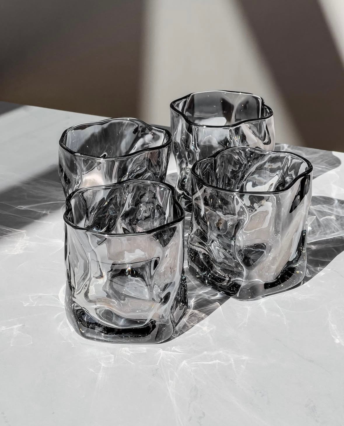 Nieuwe set van 6 organische glazen 7o’clock japandi wabisabi, Huis en Inrichting, Keuken | Servies, Glas of Glazen, Nieuw, Ophalen of Verzenden