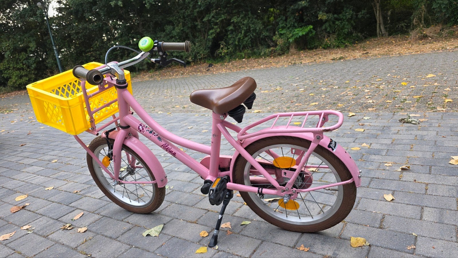 Alpina kinderfiets 16 inch roze met mandje, Fietsen en Brommers, Fietsen | Kinderfietsjes, Ophalen, Velgrem, Alpina, 16 tot 20 inch
