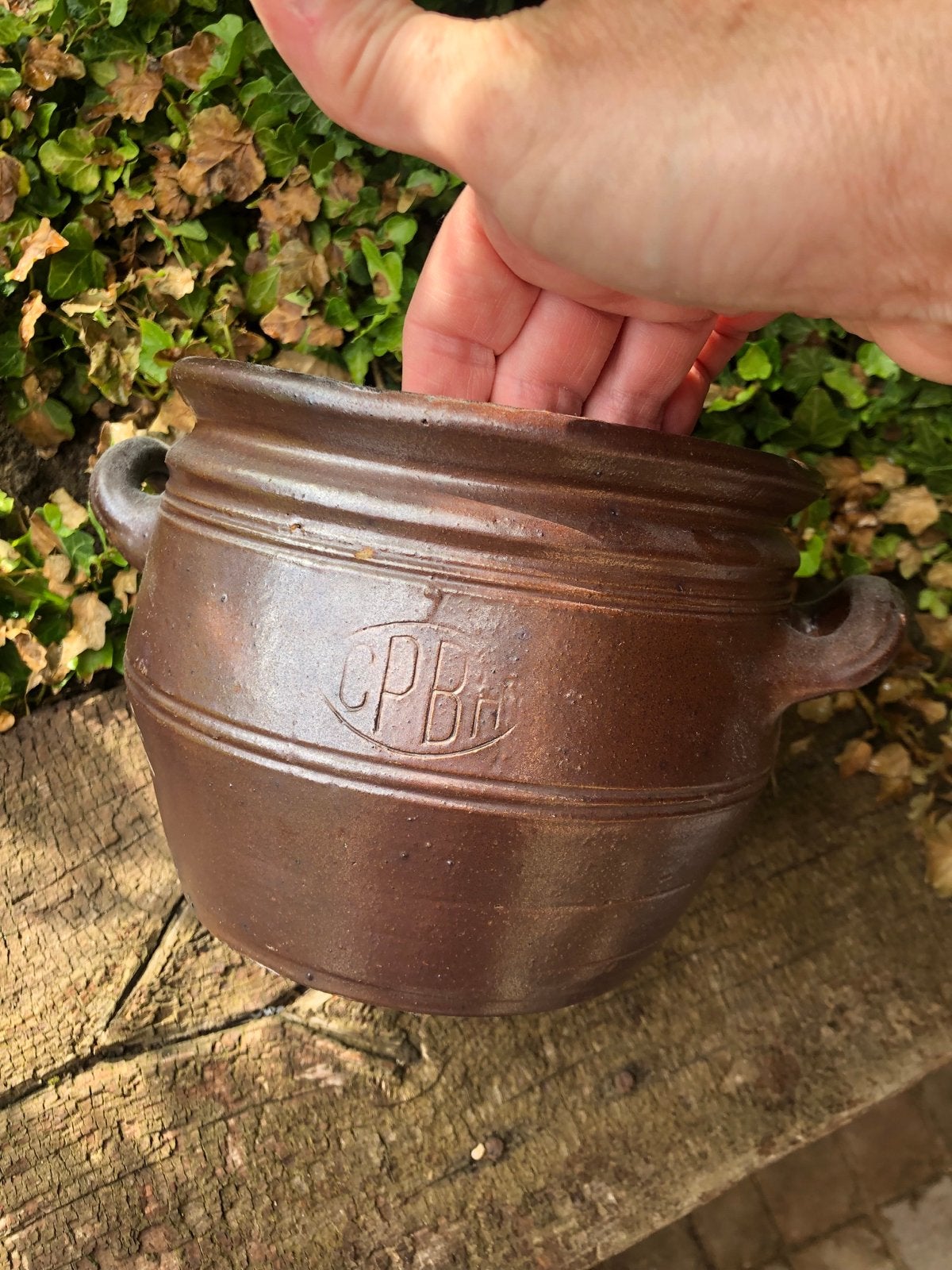 Mooie oude bruine Keulse pot met handvatten, Ophalen