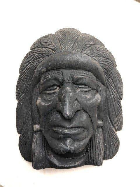 Indiaan van steen voor aan de wand, Huis en Inrichting, Woonaccessoires | Wanddecoraties, Wandsculptuur, 18 cm, Steen/keramiek