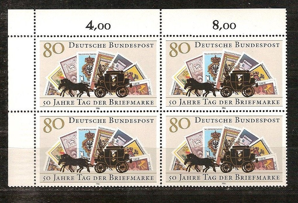BRD 1300 postfris blok van 4 e.a. blokken van 4, Ophalen of Verzenden, BRD, Postfris