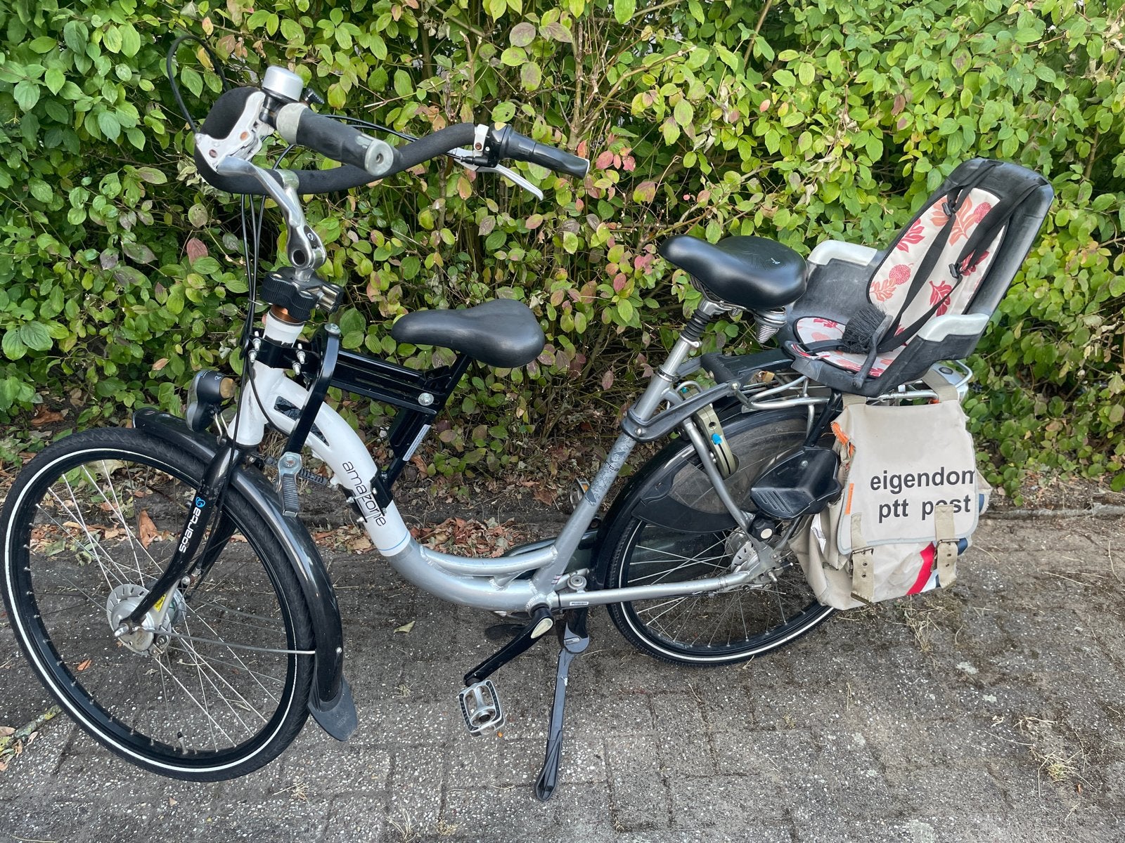 Mamafiets met kinderzitje (voor, achter en extra voorzitje), Ophalen, Sparta, Versnellingen, Trommelrem